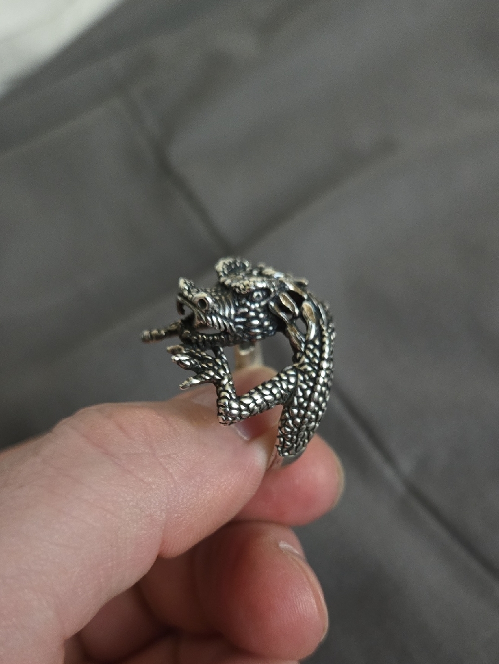 1970s Dragon Ring By OTT Sterling Silver